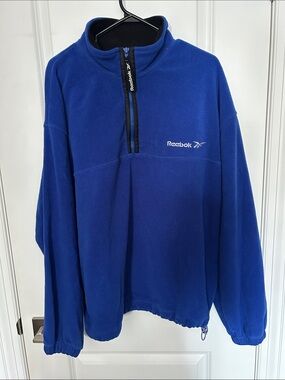 Reebok Blue Half-Zip Fleece Pullover - Size Large